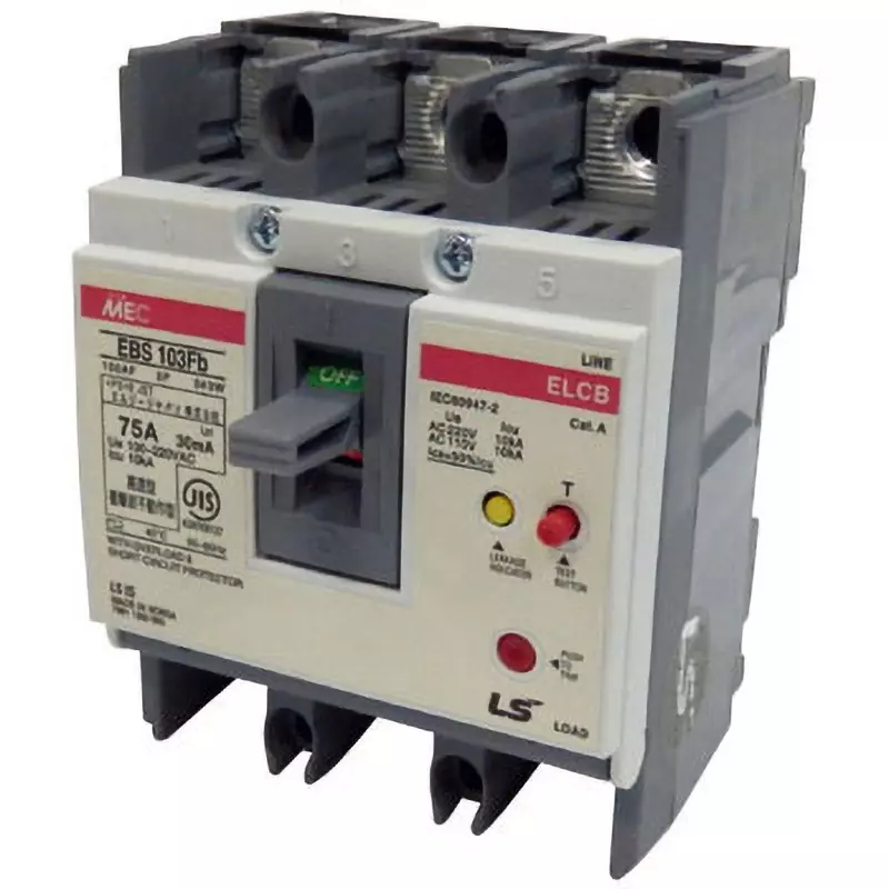 LS Electric Earth Leakage Breaker 75 Amp Rated Current, EBS103Fb/75A30mA