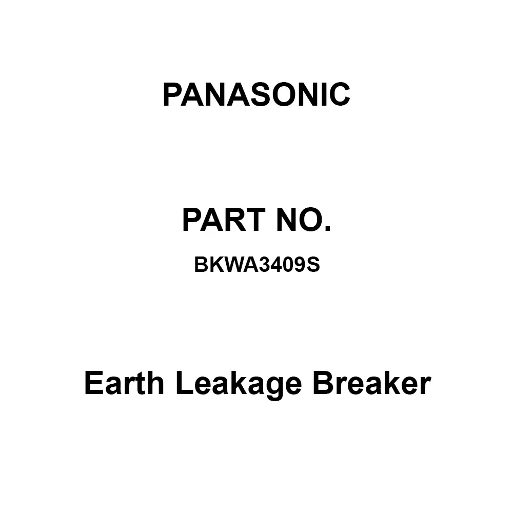 Panasonic Earth Leakage Breaker 3P3E 40 Amp Rated Current, BKWA3409S