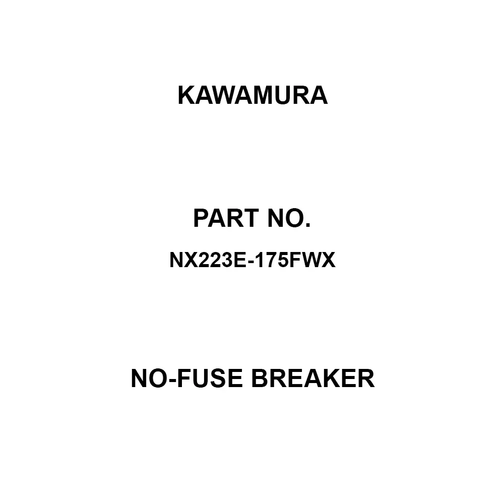 Kawamura No-Fuse Breaker 3P3E 250 Amp Rated Current, NB253E-250XL