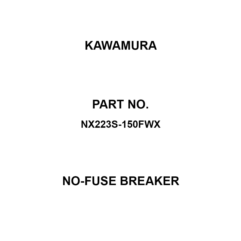 Kawamura No-Fuse Breaker 3P3E 60 Amp Rated Current, NL103-60L