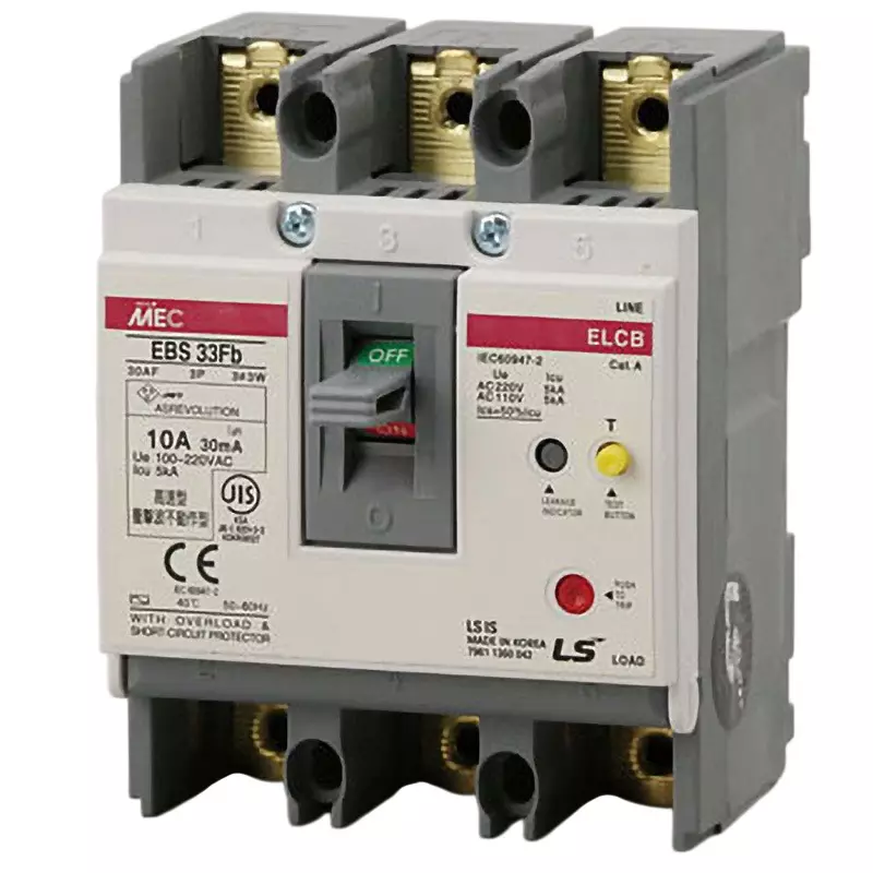 LS Electric Earth Leakage Breaker 10 Amp Rated Current, EBS33Fb/10A30mA
