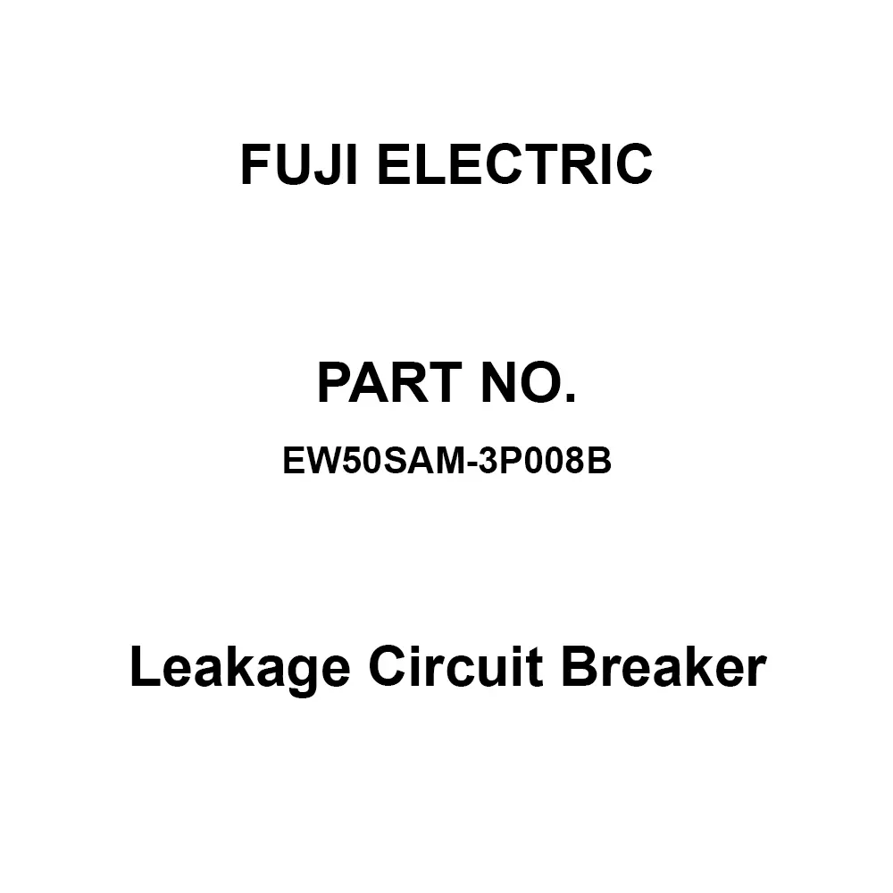 Fuji Electric GTWIN Leakage Circuit Breaker 8 Amp Rated Current 3 Pole, EW50SAM-3P008B
