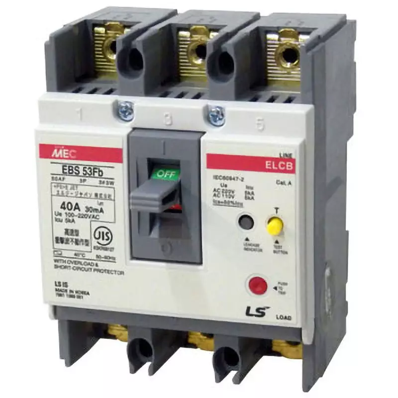 LS Electric Earth Leakage Breaker 40 Amp Rated Current, EBS53Fb/40A30mA
