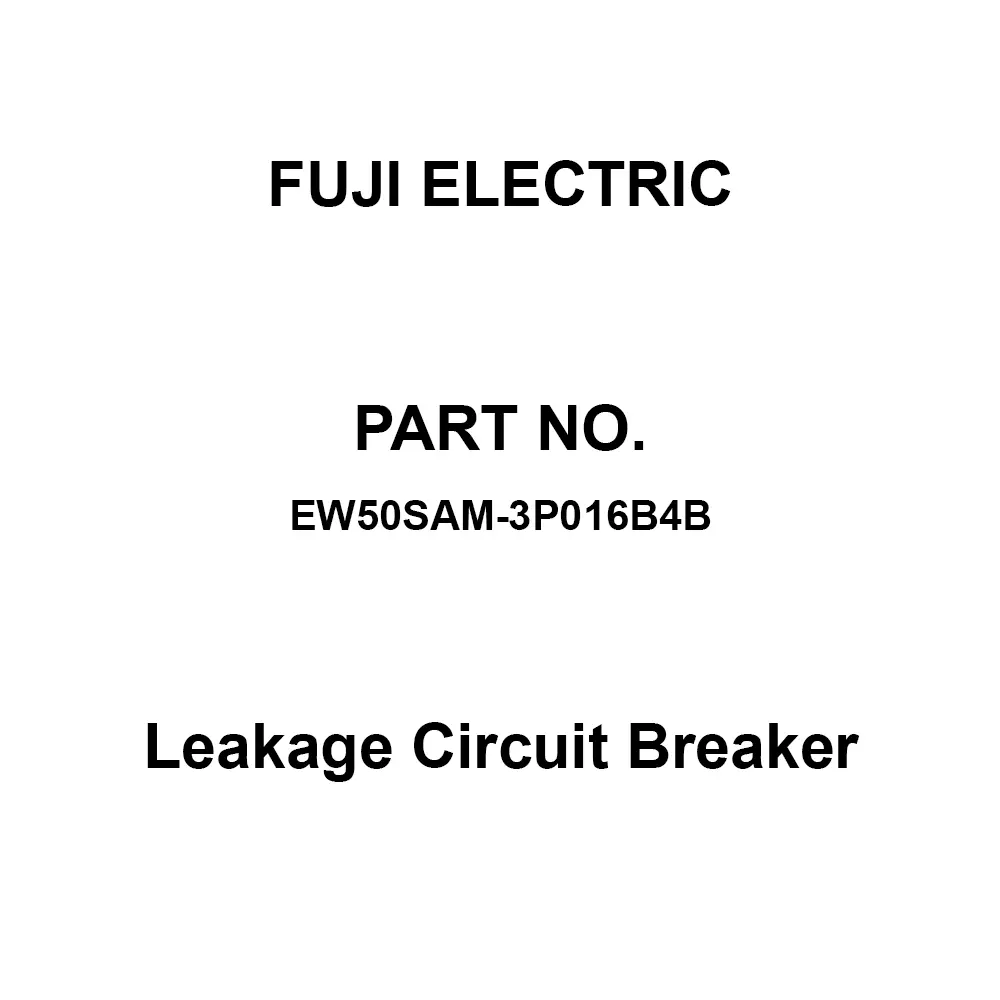 Fuji Electric GTWIN Leakage Circuit Breaker 16 Amp Rated Current 3 Pole, EW50SAM-3P016B4B