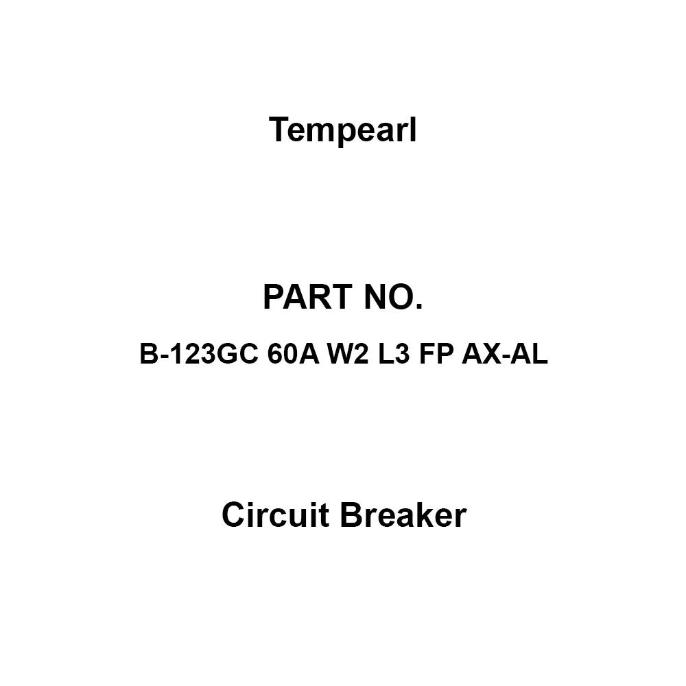 Tempearl Circuit Breaker Embedded Type 3P 3E 60 Amp Main Capacity, B-123GC 60A W2 L3 FP AX-AL