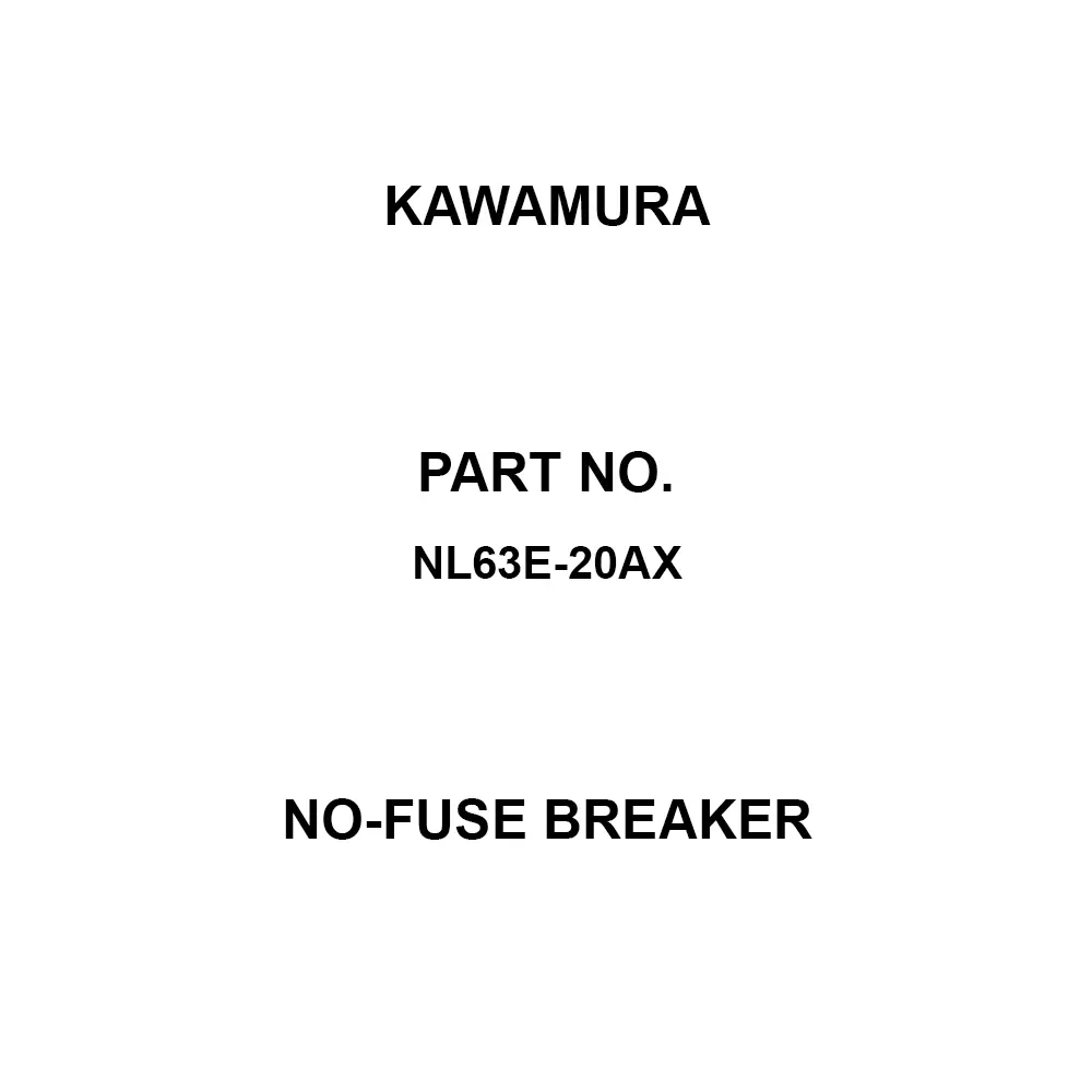 Kawamura No-Fuse Breaker 3P3E 60 Amp Rated Current, NB103-60XL