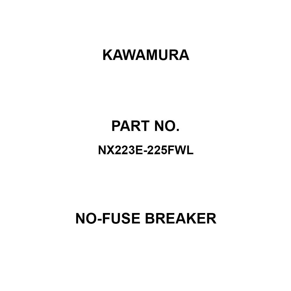 Kawamura No-Fuse Breaker 2P2E 60 Amp Rated Current, NB102-60X