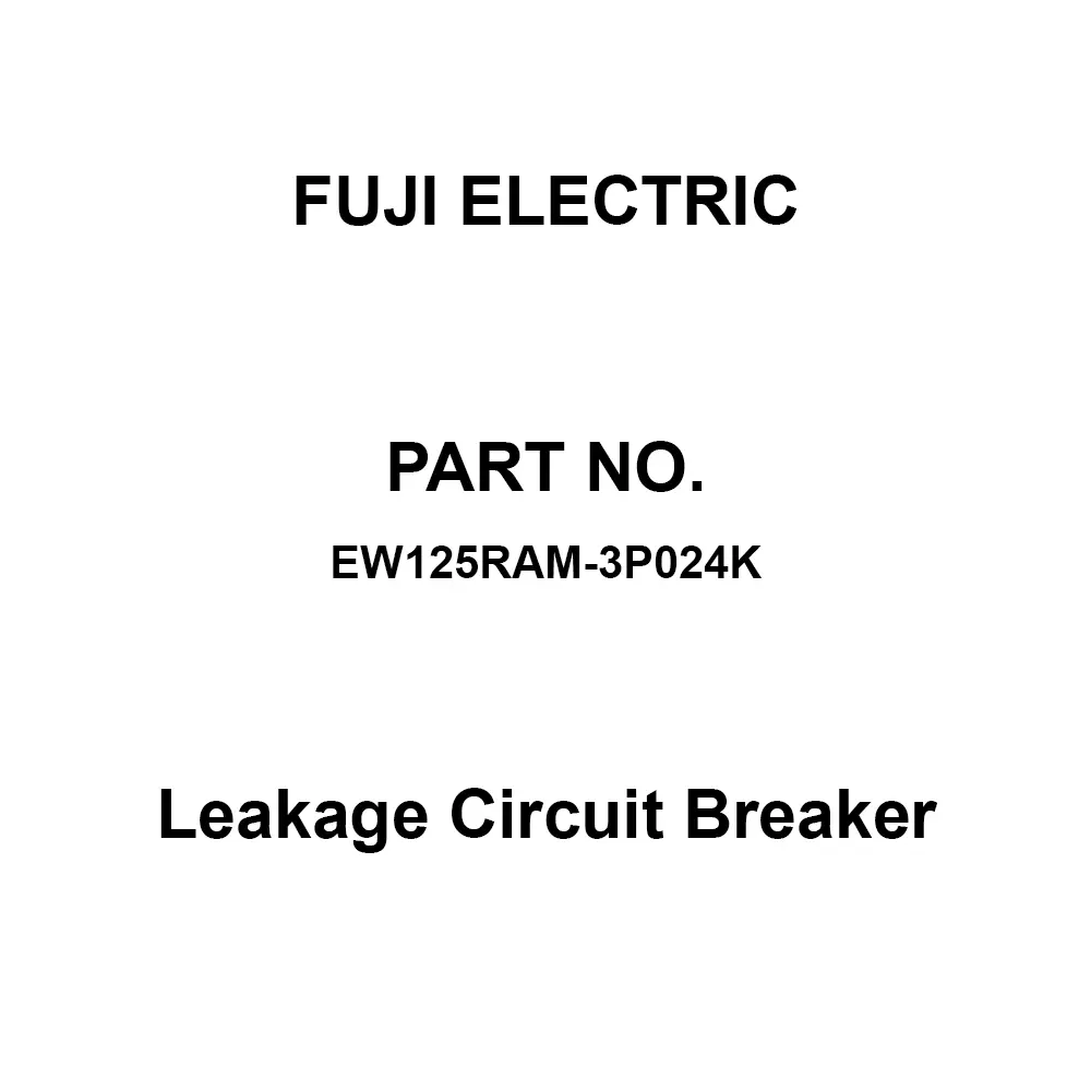 Fuji Electric GTWIN Leakage Circuit Breaker 24 Amp Rated Current 3 Pole, EW125RAM-3P024K