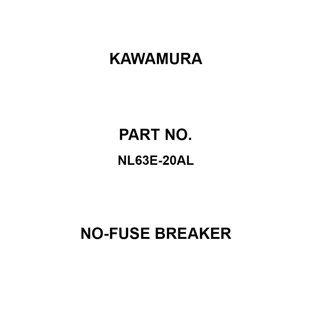 Kawamura No-Fuse Breaker 3P3E 60 Amp Rated Current, NB103-60X
