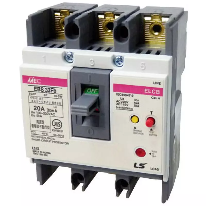 LS Electric Earth Leakage Breaker 20 Amp Rated Current, EBS33Fb/20A30mA