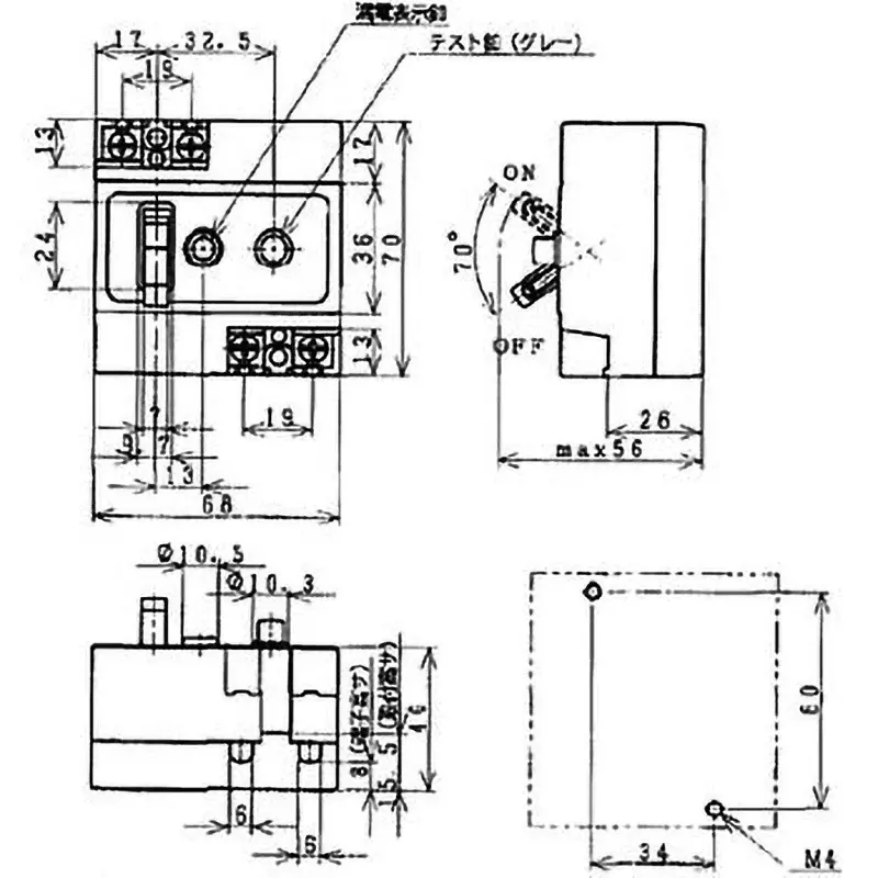 Panasonic Earth Leakage Breaker 2P1E 30 Amp Rated Current, BJJ23021