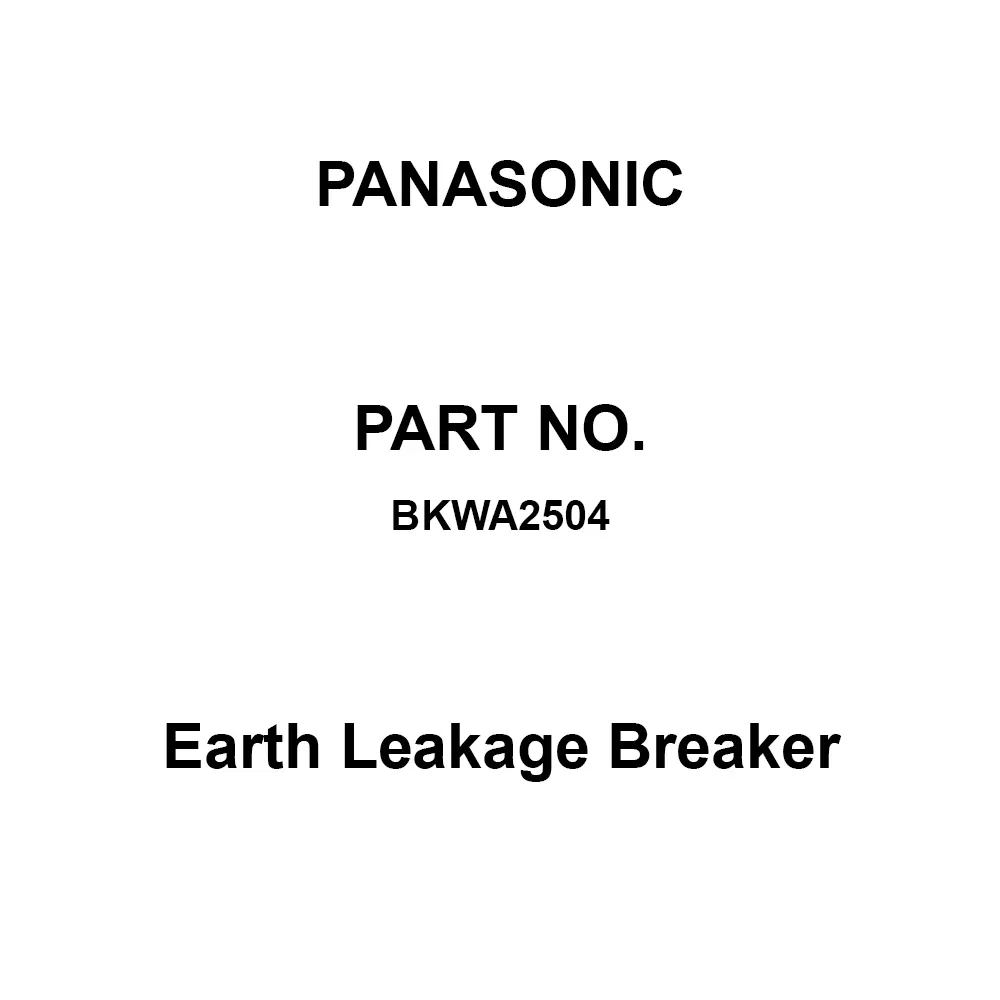 Panasonic Earth Leakage Breaker 2P2E 50 Amp Rated Current, BKWA2504