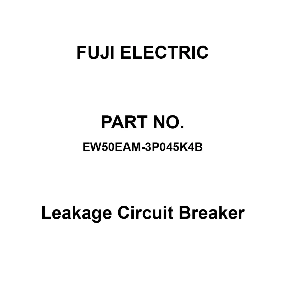 Fuji Electric GTWIN Leakage Circuit Breaker 45 Amp Rated Current 3 Pole, EW50EAM-3P045K4B