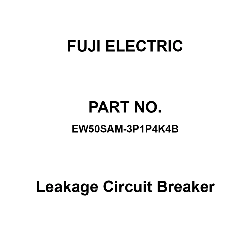 Fuji Electric GTWIN Leakage Circuit Breaker 4 Amp Rated Current 3 Pole, EW50SAM-3P1P4K4B
