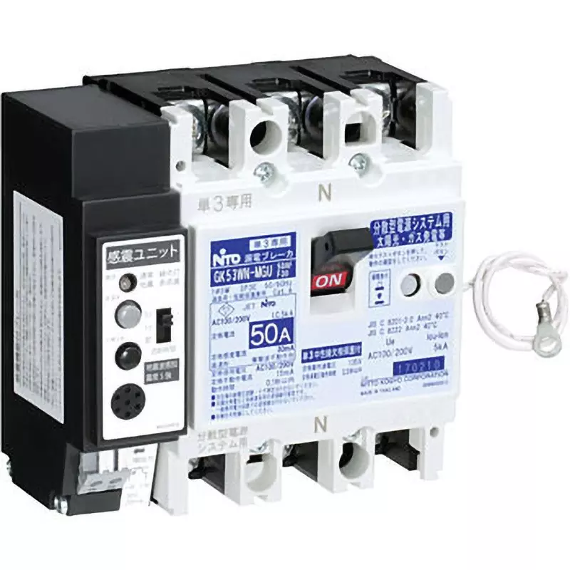 NITTO KOGYO Earth Leakage Breaker 100 A Rated Current, GK103WN-MGU3P100AF30