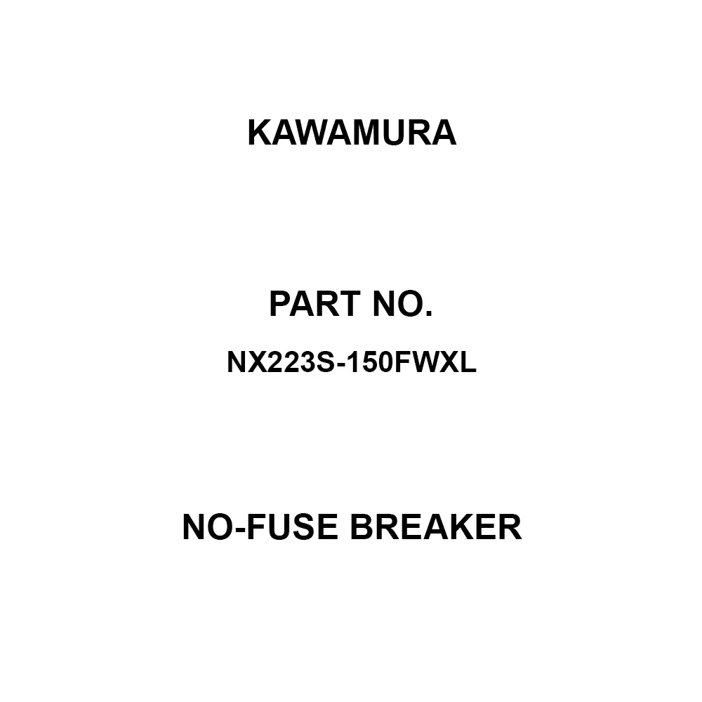 Kawamura No-Fuse Breaker 3P3E 60 Amp Rated Current, NL103-60X