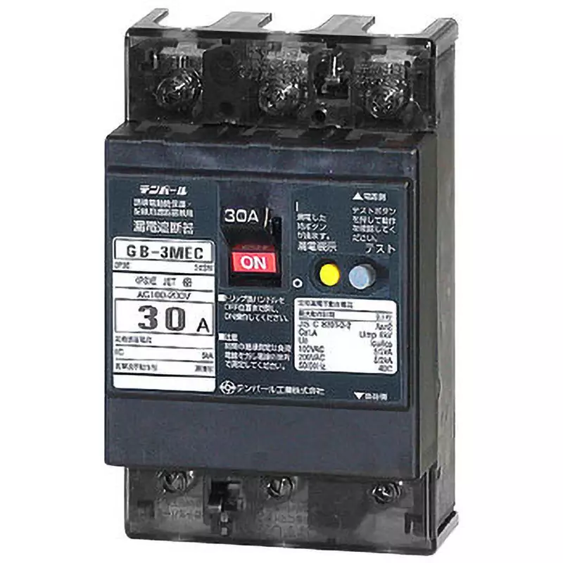 Tempearl Earth Leakage Breaker 30 Amp Rated Current 3P3E, GB-3MEC 30A 30MA AL