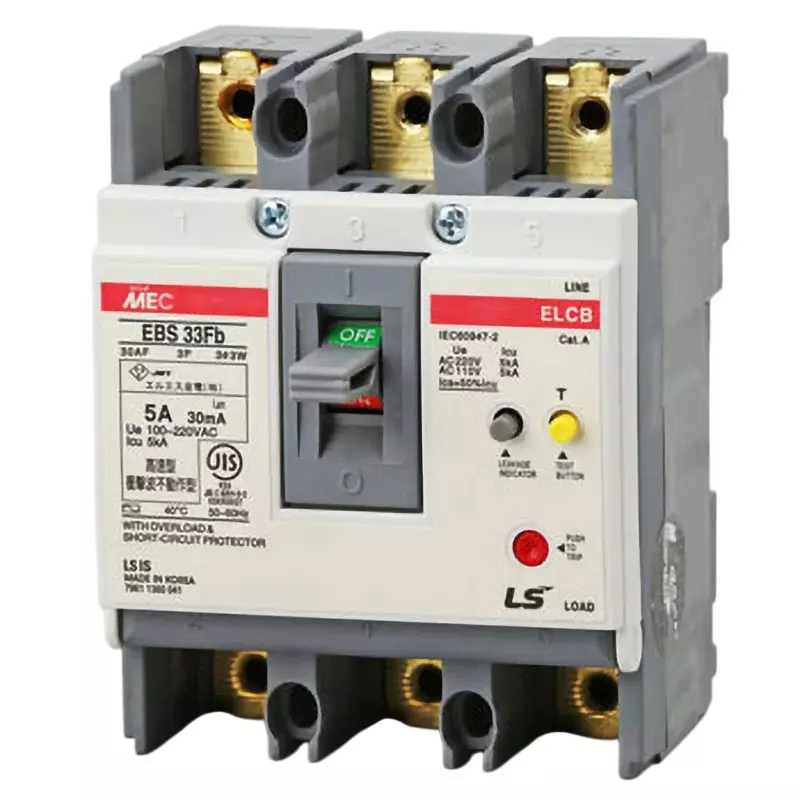 LS Electric Earth Leakage Breaker 5 Amp Rated Current, EBS33Fb/5A30mA