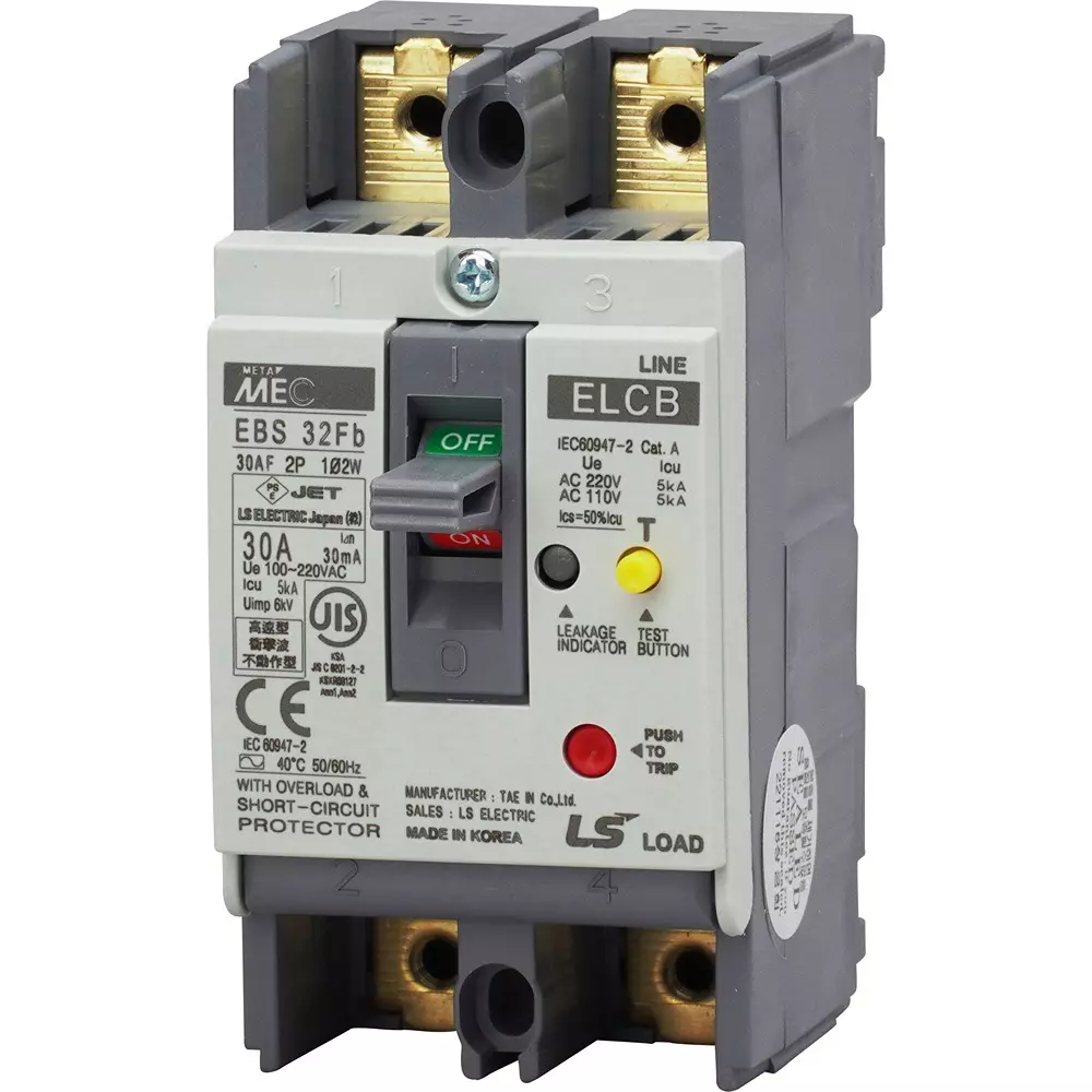 LS Electric Earth Leakage Breaker 30 Amp Rated Current, EBS32Fb/30A30mA