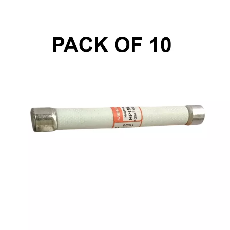 Mersen 25 A Solar DC Fuse Glass 1500 V for Solar & Industrial Use, (Pack of 10 Pcs)