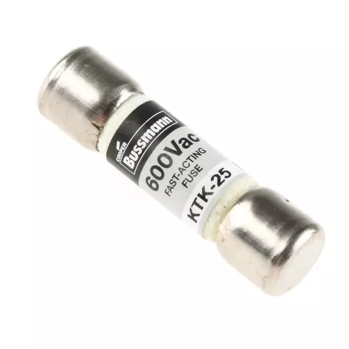 Eaton Cartridge Fuse Melamine 25 A Current 600 VAC Voltage and 10 x 38 mm Size, KTK-25 (Pack of 5)
