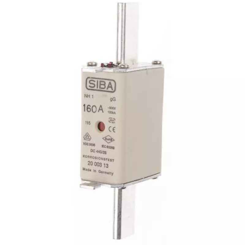 SIBA Fuse Link 160 A Rated Current 500 AC Rated Voltage NH1 Fuse, 20-003-13/160A