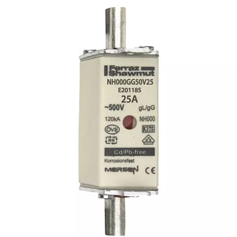 Mersen Fuse Link 25 A Rated Current 500 AC Rated Voltage, E201185C