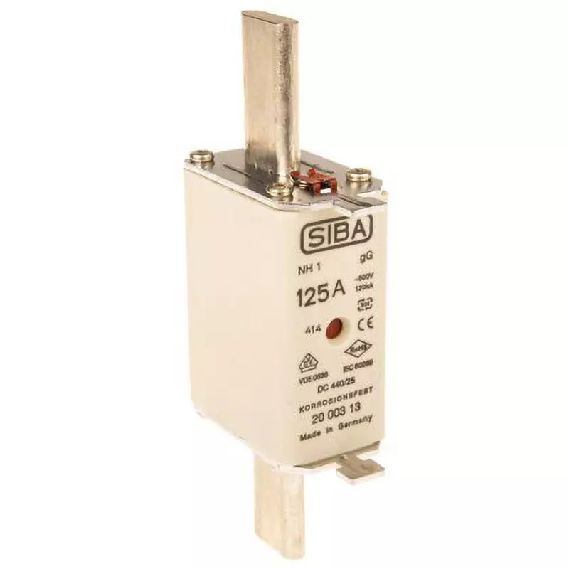 SIBA Fuse Link 125 A Rated Current 500 AC Rated Voltage NH1 Fuse, 20-003-13/125A
