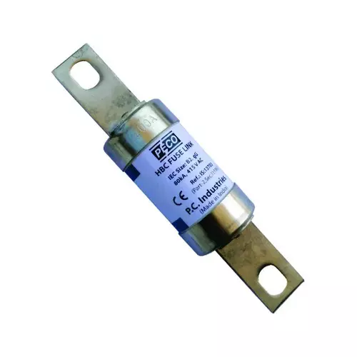 Peco HBC Fuse Links (Bolted Type) Offset (Central Tag) 2 Hole Fixing B3 (PCTKF) IS/IEC Size, 300 Amp, 415 V, NI 0590