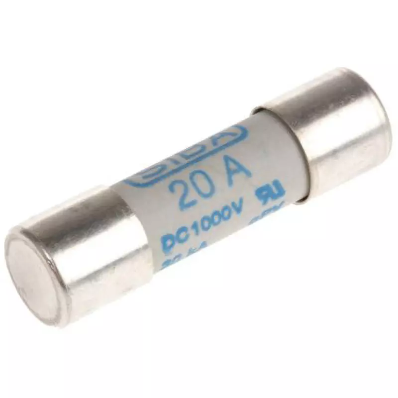 SIBA Solar Battery Fuse 20 A Rated Current FF Fuse Speed 1000 DC Rated Voltage, 5021526.2