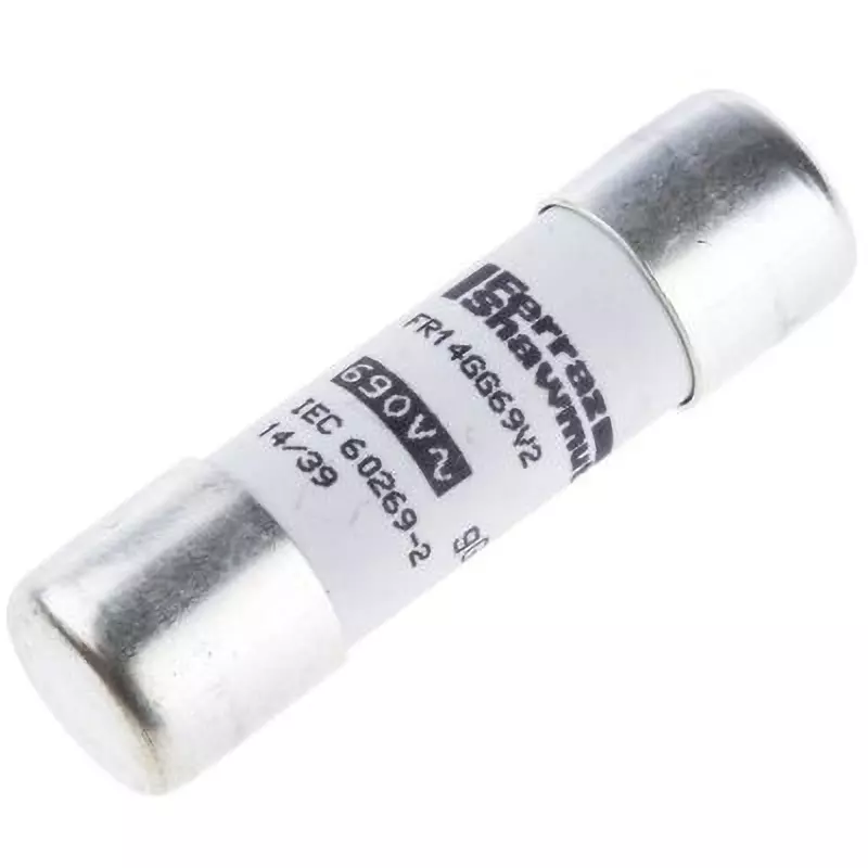 Mersen Ceramic Body Fuse 2 A Rated Current 690 AC Rated Voltage 120000 A Breaking Current, Y219234 (Pack of 10)