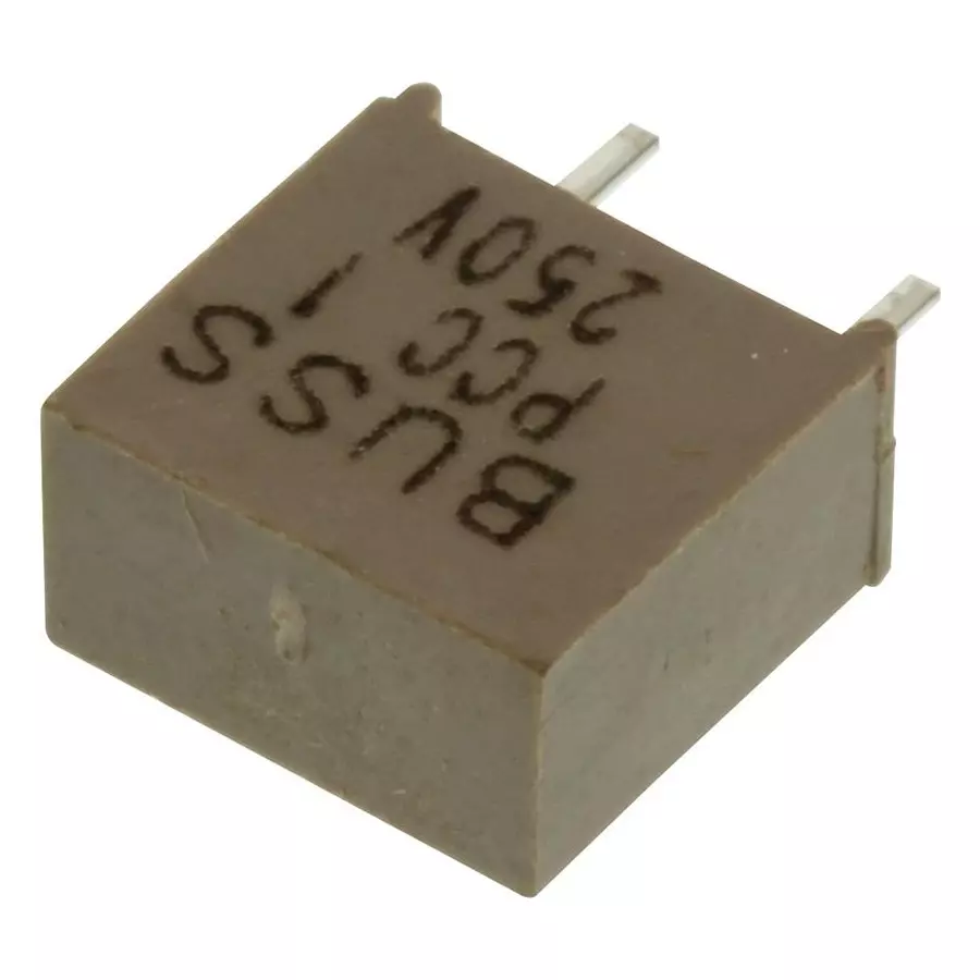 EATON FUSE, PCB, 1A, 450V, FAST ACTING, BK/PCC-1-R