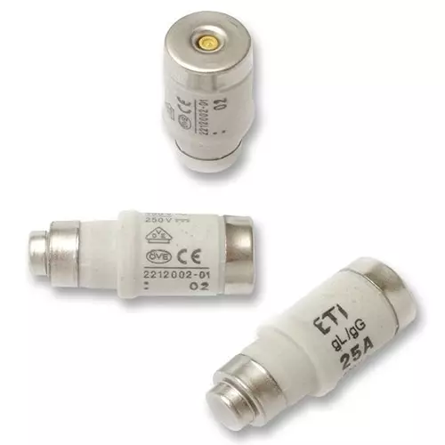 MULTICOMP PRO Industrial & Electrical Power Fuses FUSE, BOTTLE, GL, 25A, D02, 2212002