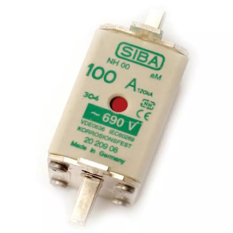 SIBA Fuse Link 125 A Rated Current 690 AC Rated Voltage NH00 Fuse, 20-209-08/125A (Pack of 3)