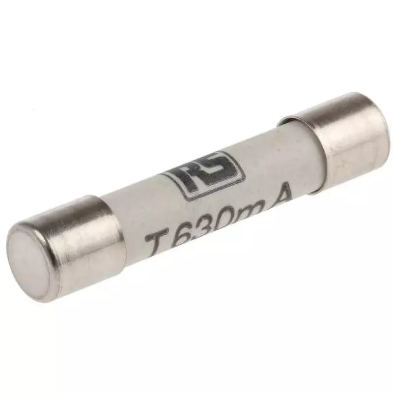 RS PRO Ceramic Tube Fuse 0.63 Amp Rated Current 500 AC V Rated Voltage, 414-409 (Pack of 10)
