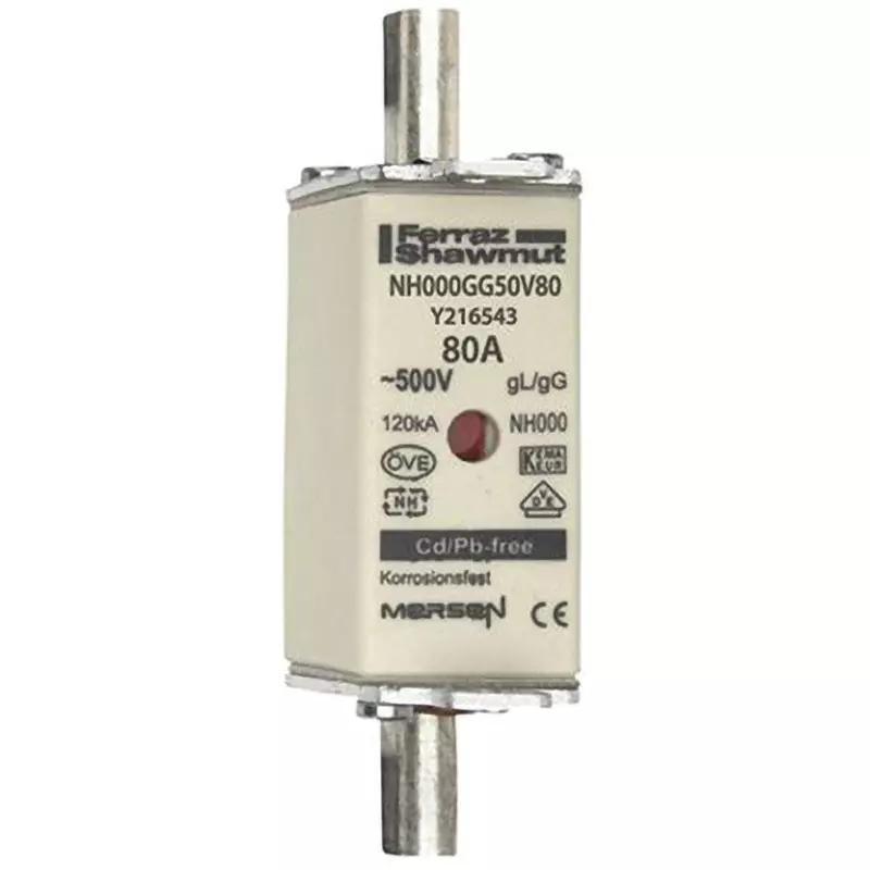 Mersen Fuse Link 80 A Rated Current 500 AC Rated Voltage, Y216543C