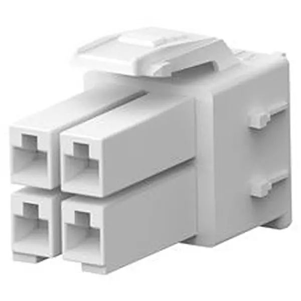 TE CONNECTIVITY Plug Housing, 4Pos, Pa 66, Natural, 1-368575-1 (Pack of 10)