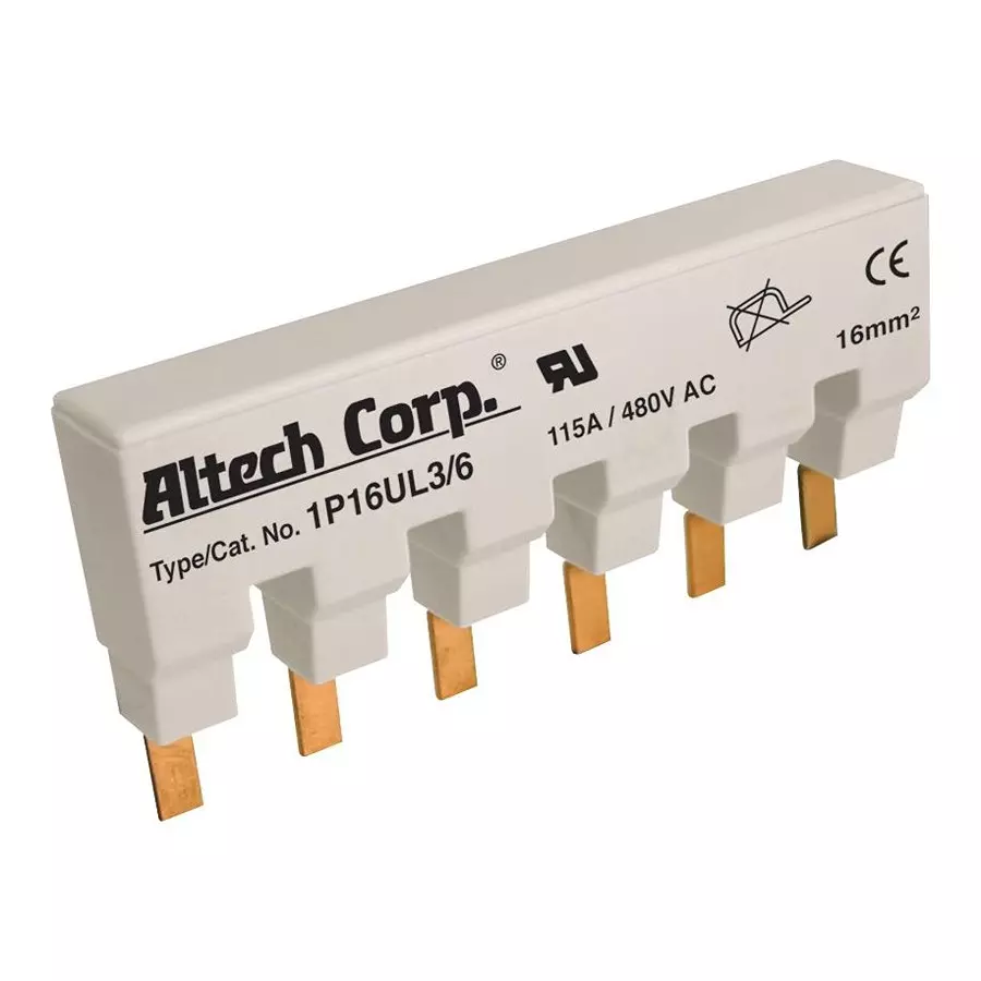 ALTECH Busbar, Ckt Breaker, 6Pin, 1Ph, 115A, 1P16Ul3/6