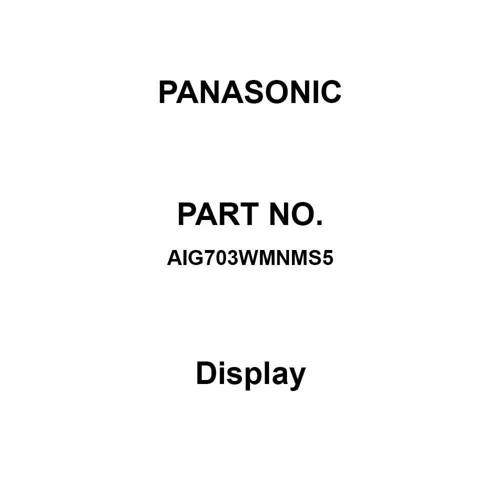Panasonic Display RS422/RS485 Communication port Silver Color, AIG703WMNMS5