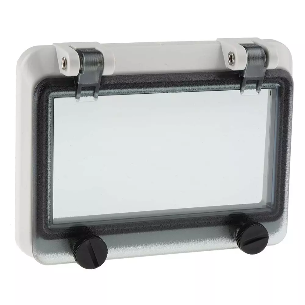 RS PRO Inspection Window Polycarbonate Grey IP67 94 mm 24 mm 127 mm, 2971207