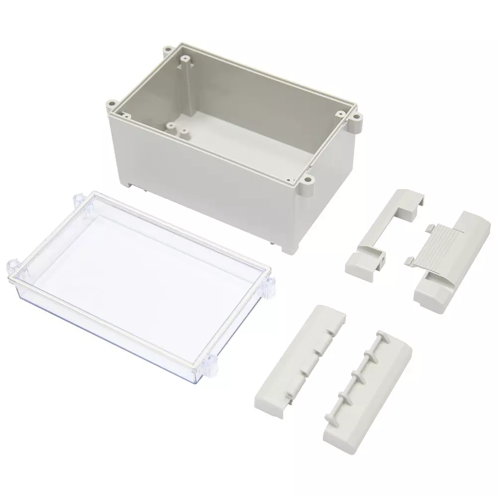 MULTICOMP PRO Enclosure ABS, Polycarbonate Multipurpose 94 mm Height Grey, Transparent, MP015492