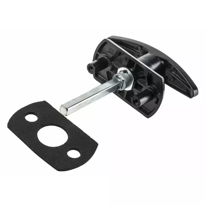 Euro-Locks a Lowe Fletcher group Company Black Die Cast Zinc Locking Handle T-Handle, 1616753