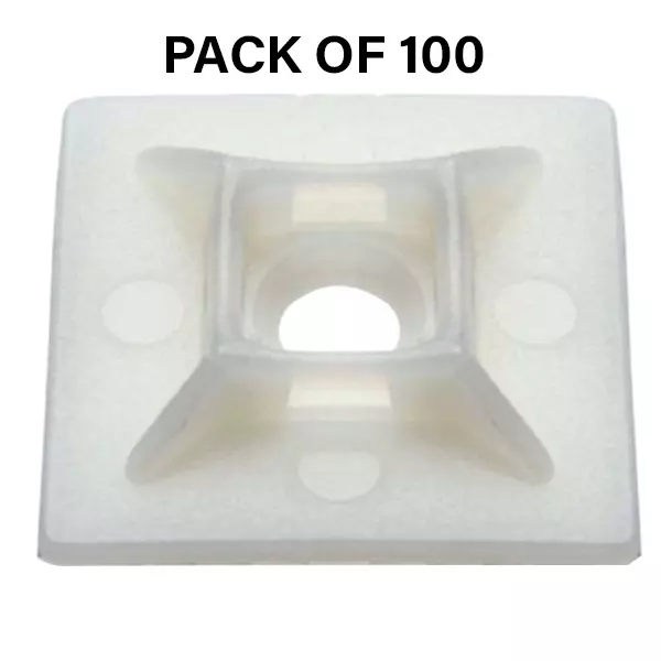 Partex Cable Tie Base Natural Color Nylon, Size 28x28 mm, HFC 2/4 (Pack of 100)