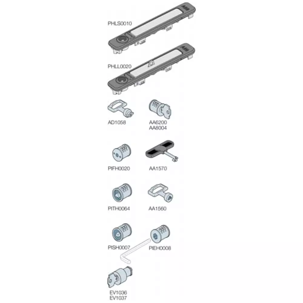 ABB Metal Handle for Use with Main Distribution Boards, 160 x 160 x 260mm, 1STQ008128A0000