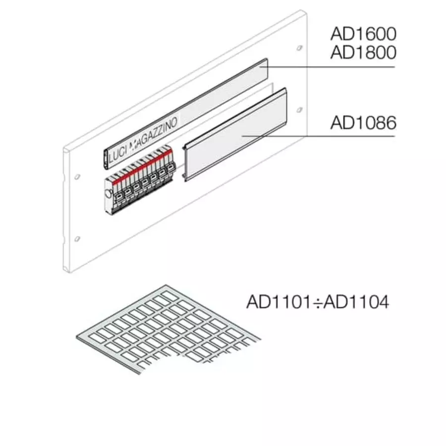 ABB 1STQ Series Plastic Label Holder for Use with Modular Boards - System Pro E Power, 120 x 50 x 350mm, 1STQ008206A0000