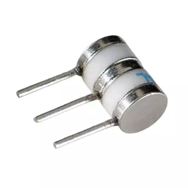 Littelfuse GTCx3-R Series Gas Discharge Tubes 3 Electrode 10 kA 90 V Radial Termination Style 7.5x11.5 mm, GTCR37-900M-R10