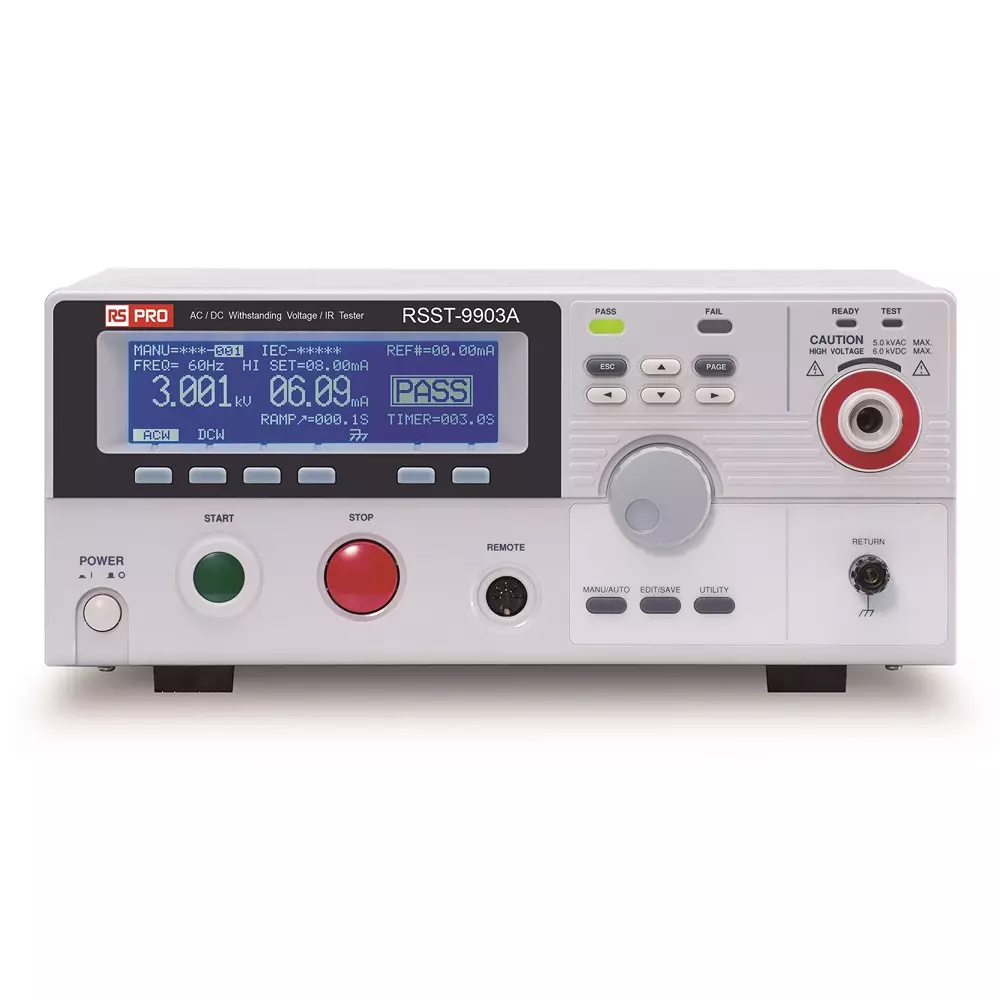 Buy RS PRO Electrical Safety Tester LCD - Dot Matrix Mains 6000 V DC 50 ...