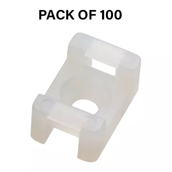 Partex Cable Tie Saddle Screw Mount White Color Nylon, Length 15.8 mm and Width 10.3 mm, SM 2 (Pack of 100)