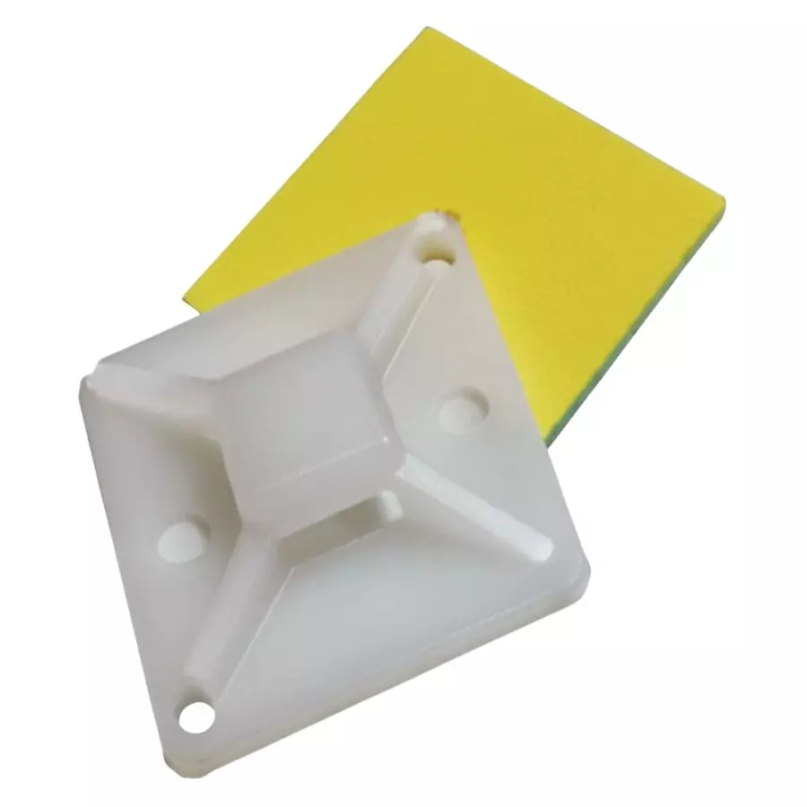 Elettro Self Adhesive Tie Mount White HDPE Body, Size 25x25 mm, ETHD-25 (Pack of 100)