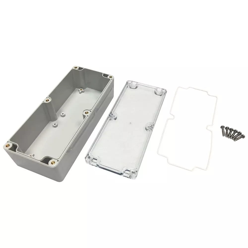 MULTICOMP PRO Enclosure Polycarbonate Multipurpose 60 mm Height Light Grey, Transparent, MP009874